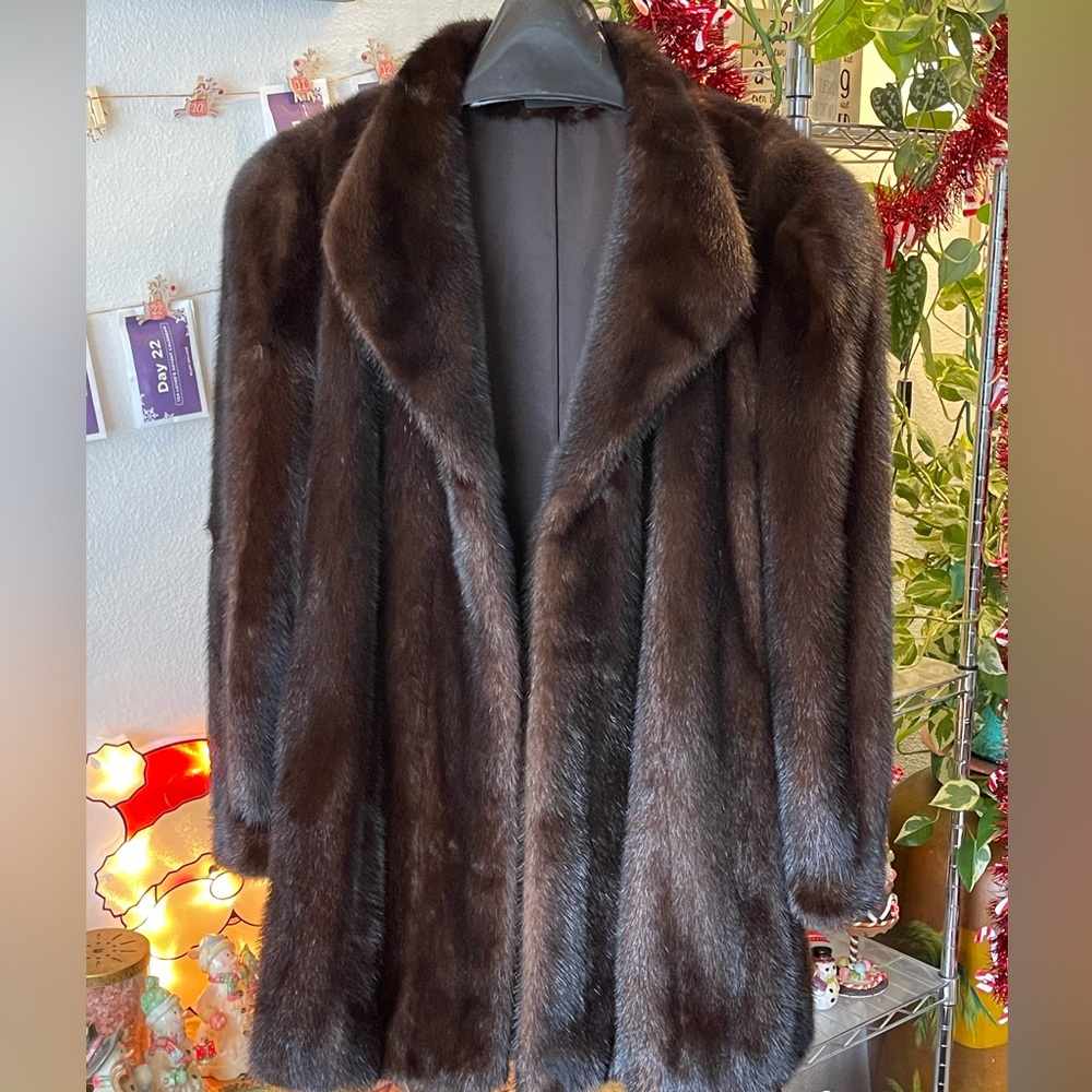 Mahogany Mink Stroller Coat/ Fur Origin Finland
